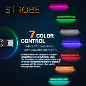 Strobing LED Light Bar Colours